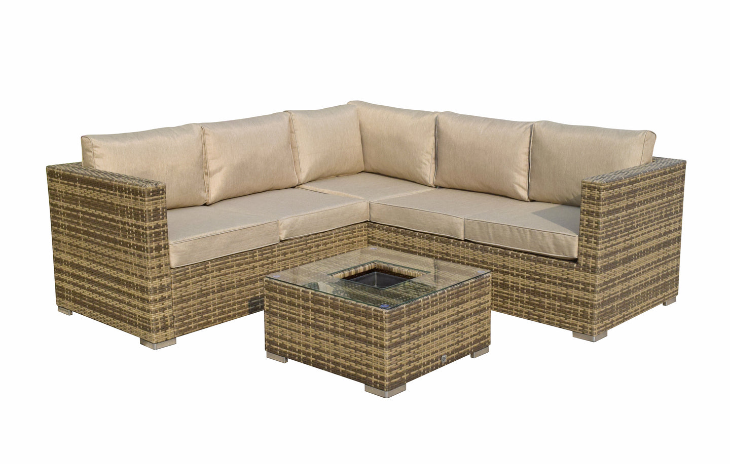 Signature Weave - Outdoor Furniture - Georgia Corner Sofa With Ice Bucket In Coffee Table